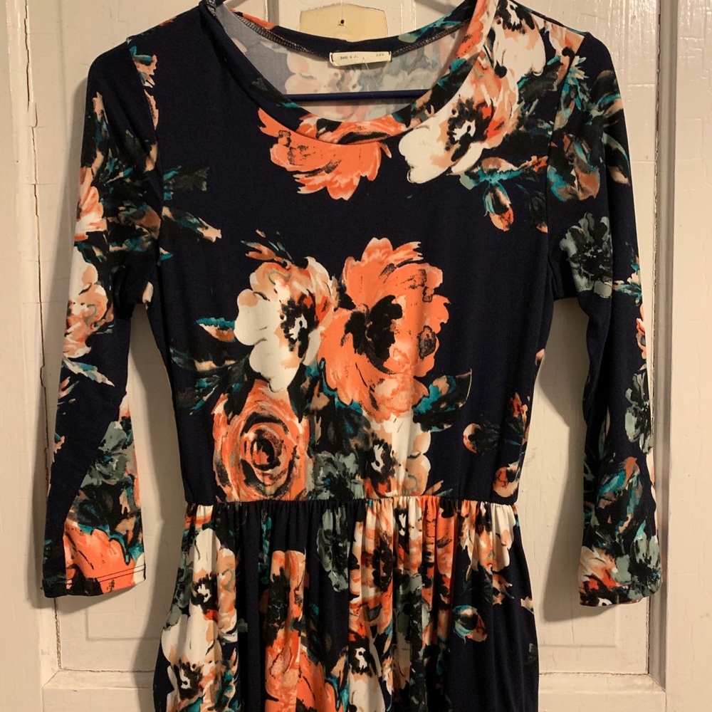 Navy floral maxi